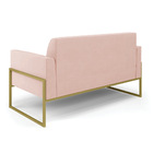 Sofá Namoradeira Com 2 Poltronas Base Industrial Alta Dourado