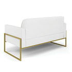 Sofá Namoradeira Com 2 Poltronas Base Industrial Alta Dourado