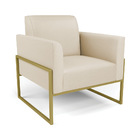 Sofá Namoradeira Com 2 Poltronas Base Industrial Alta Dourado