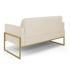 Sofá Namoradeira Com 2 Poltronas Base Industrial Alta Dourado