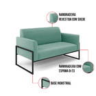 Sofá Namoradeira Com 2 Poltronas Base Industrial Alta Preto M