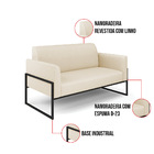 Sofá Namoradeira Com 2 Poltronas Base Industrial Alta Preto M