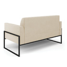 Sofá Namoradeira Com 2 Poltronas Base Industrial Alta Preto M