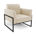 Sofá Namoradeira Com 2 Poltronas Base Industrial Alta Preto M