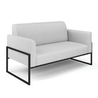 Sofá Namoradeira Com 2 Poltronas Base Industrial Alta Preto M