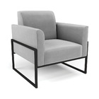 Sofá Namoradeira Com 2 Poltronas Base Industrial Alta Preto M