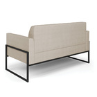 Sofá Namoradeira Com 2 Poltronas Base Industrial Alta Preto M