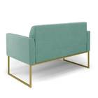 Sofá Namoradeira Com 2 Poltronas Base Industrial Dourado Mari