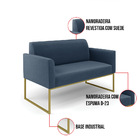 Sofá Namoradeira Com 2 Poltronas Base Industrial Dourado Mari