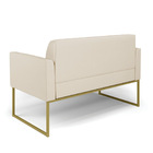 Sofá Namoradeira Com 2 Poltronas Base Industrial Dourado Mari