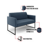 Sofá Namoradeira Com 2 Poltronas Base Industrial Preto Marisa