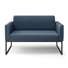 Sofá Namoradeira Com 2 Poltronas Base Industrial Preto Marisa