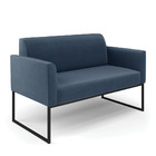 Sofá Namoradeira Com 2 Poltronas Base Industrial Preto Marisa