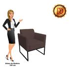 Sofá Namoradeira Com 2 Poltronas Base Industrial Preto Marisa