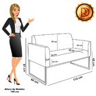 Sofá Namoradeira Com 2 Poltronas Base Industrial Preto Marisa