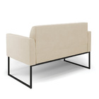 Sofá Namoradeira Com 2 Poltronas Base Industrial Preto Marisa