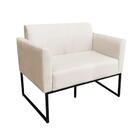 Sofá Namoradeira Com 2 Poltronas Base Industrial Preto Marisa