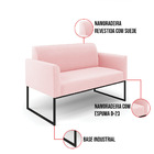 Sofá Namoradeira Com 2 Poltronas Base Industrial Preto Marisa