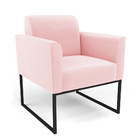 Sofá Namoradeira Com 2 Poltronas Base Industrial Preto Marisa