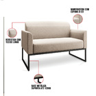 Sofá Namoradeira Com 2 Poltronas Base Industrial Preto Marisa