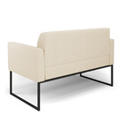 Sofá Namoradeira Com 2 Poltronas Base Industrial Preto Marisa