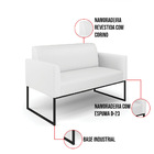 Sofá Namoradeira Com 2 Poltronas Base Industrial Preto Marisa