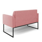 Sofá Namoradeira Com 2 Poltronas Base Industrial Preto Marisa