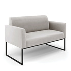 Sofá Namoradeira Com 2 Poltronas Base Industrial Preto Marisa