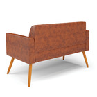 Sofá Namoradeira Com 2 Poltronas Pés Palito Castanho Marisa C