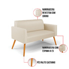 Sofá Namoradeira Com 2 Poltronas Pés Palito Castanho Marisa C