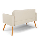 Sofá Namoradeira Com 2 Poltronas Pés Palito Castanho Marisa C