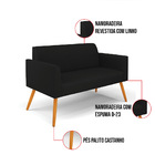 Sofá Namoradeira Com 2 Poltronas Pés Palito Castanho Marisa L