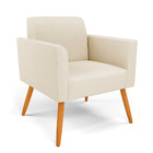 Sofá Namoradeira Com 2 Poltronas Pés Palito Castanho Marisa L