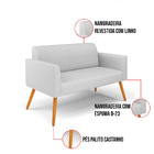 Sofá Namoradeira Com 2 Poltronas Pés Palito Castanho Marisa L