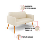 Sofá Namoradeira Com 2 Poltronas Pés Palito Castanho Marisa L