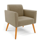 Sofá Namoradeira Com 2 Poltronas Pés Palito Castanho Marisa S