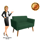 Sofá Namoradeira Com 2 Poltronas Pés Palito Castanho Marisa S