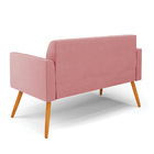 Sofá Namoradeira Com 2 Poltronas Pés Palito Castanho Marisa S