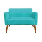 Sofá Namoradeira Com 2 Poltronas Pés Palito Castanho Marisa S