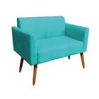 Sofá Namoradeira Com 2 Poltronas Pés Palito Castanho Marisa S