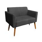 Sofá Namoradeira Com 2 Poltronas Pés Palito Castanho Marisa S