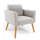 Sofá Namoradeira Com 2 Poltronas Pés Palito Castanho Marisa V