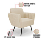 Sofá Namoradeira Com 2 Poltronas Pés Palito De Ferro Bruna Su