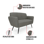 Sofá Namoradeira Com 2 Poltronas Pés Palito De Ferro Bruna Su