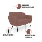 Sofá Namoradeira Com 2 Poltronas Pés Palito De Ferro Bruna Ve