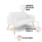 Sofá Namoradeira Com 2 Poltronas Pés Palito Natural Marisa Co