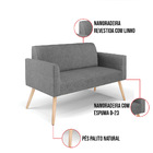 Sofá Namoradeira Com 2 Poltronas Pés Palito Natural Marisa Li