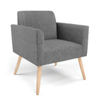 Sofá Namoradeira Com 2 Poltronas Pés Palito Natural Marisa Li