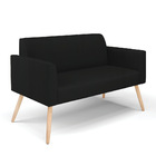 Sofá Namoradeira Com 2 Poltronas Pés Palito Natural Marisa Li