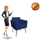 Sofá Namoradeira Com 2 Poltronas Pés Palito Natural Marisa Su